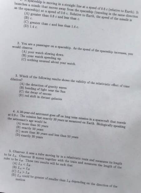 Solved A spaceship is moving in a straight line at a speed | Chegg.com 