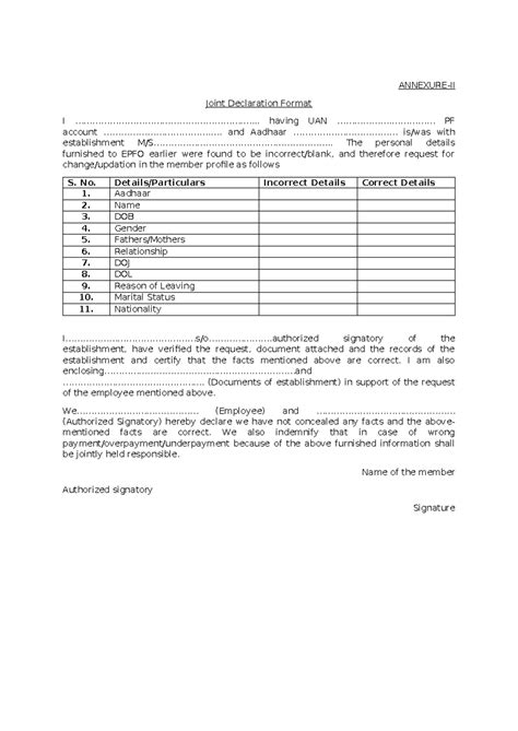 Joint Declaration Form 8