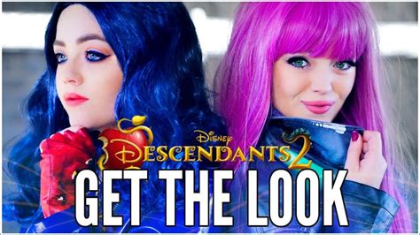 Get The Look Disney Descendants 2 Mal And Evie Makeup Hair And Outfits Mal Descendants