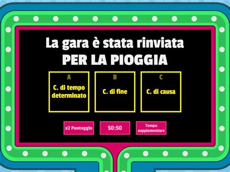 Esercizi Complementi Gameshow Quiz