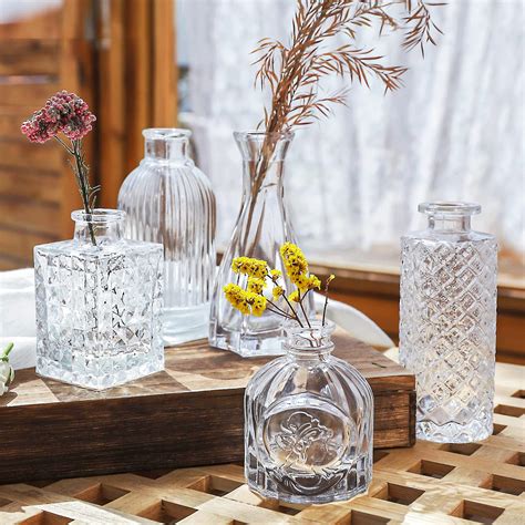 Glass Bud Vases Set Of 20 For Flowers Small Clear Bud Vases In Bulk