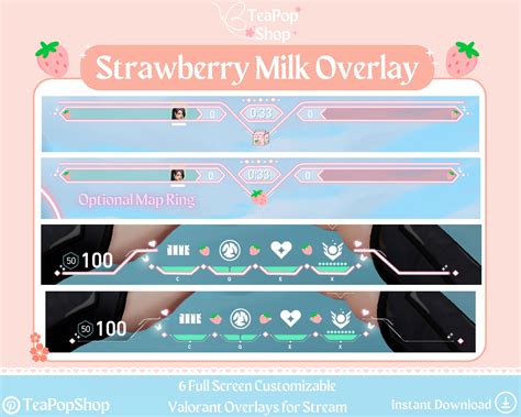Strawberry Milk Pink Valorant Overlay HUD Customizable Strawberry