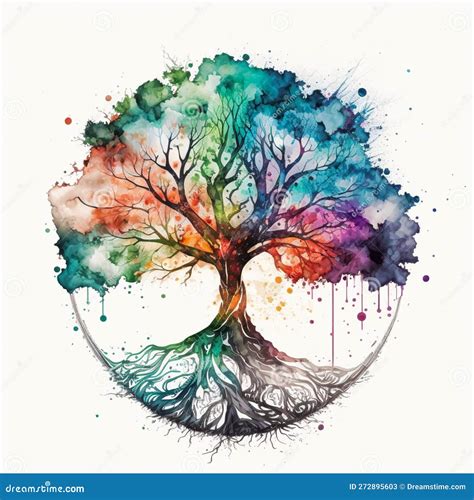 Tree Of Life Watercolor Painting