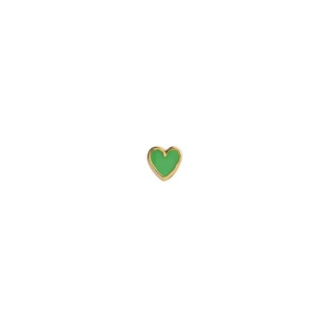 Stine A Petit Love Heart Grass Green Enamel Gold Merci Give