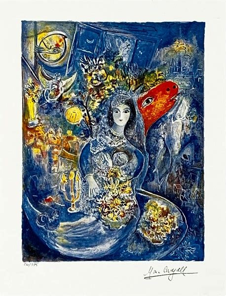 Marc Chagall Bellas Wedding Lithograph Print