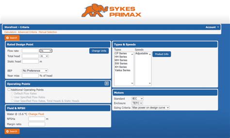 Pump Selector | Sykes Group