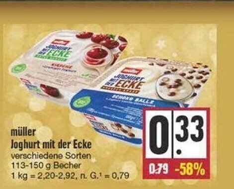 Müller joghurt mit der ecke Angebot bei Edeka