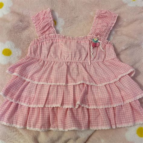 Mezzo Piano Cute Pink Frilly Top Never Worn Size Depop