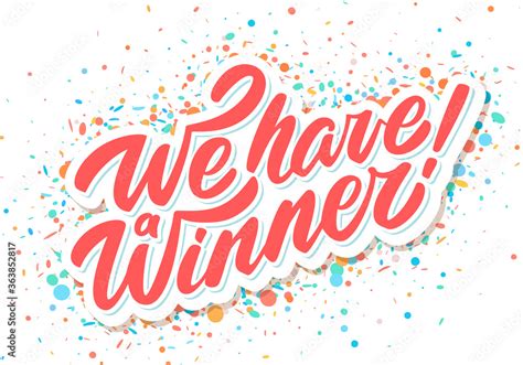 We Have A Winner Vector Banner Stock Vector Adobe Stock