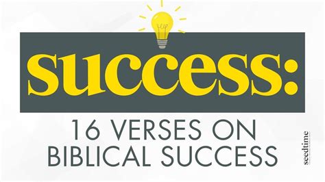 Success 16 Verses Revealing The Secrets Of Biblical Success