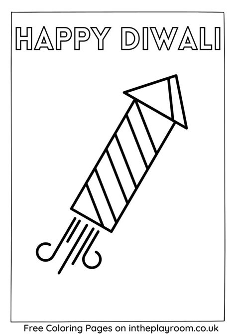 Happy Diwali Coloring Page With An Umbrella