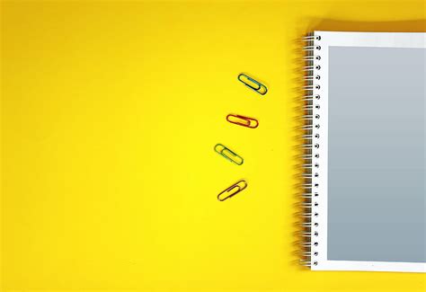 Notebook, paper clips, surface, yellow, HD wallpaper | Peakpx