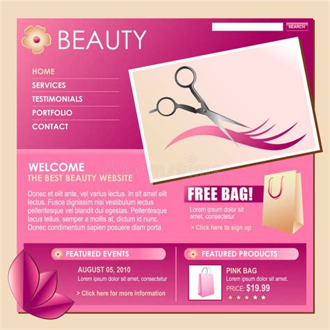 Beauty Style Hair Business Template Stock Vector Illustration Of