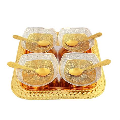 Golden Square Silver And Gold Plated Bowl Set At Rs Set In Jaipur