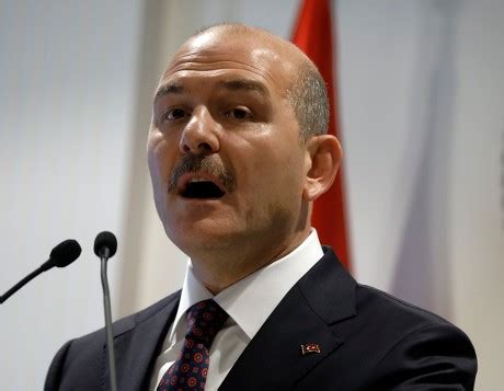 Turkeys Interior Minister Suleyman Soylu Speaks Editorial Stock Photo