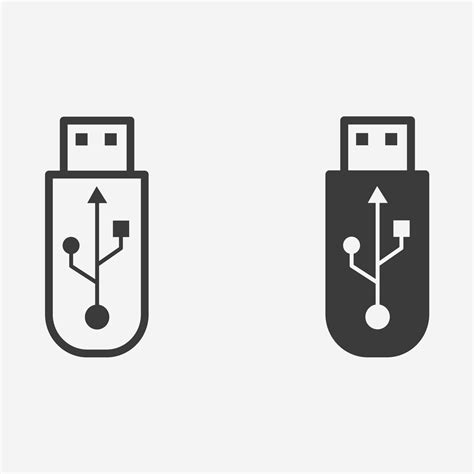 Usb Flash Drive Icon Vector Symbol Sign Set 15805644 Vector Art At Vecteezy