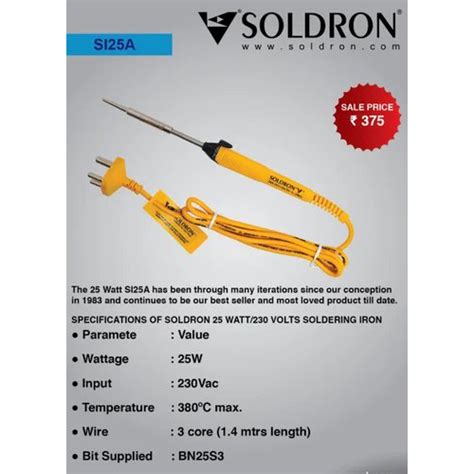 Yellow Soldron 25 Watt Soldering Iron At Best Price In Mumbai