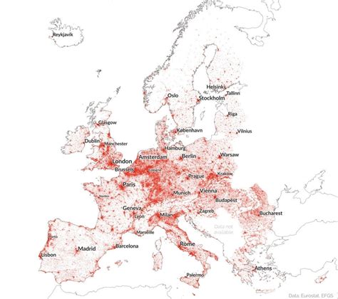 Population Density Map Of Part Of Europe R Mapporn