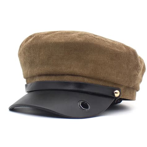 Lanxxy Новая мода патч военная шляпа Для женщин ретро ПУ Брим Casquette ...
