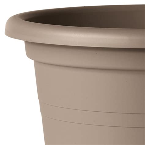 Pot De Fleurs Rond Polypropyl Ne Taupe Deroma Jardiland