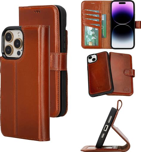 Blackbrook Iphone 15 Pro Wallet And Case Set 2 In 1 Carter Full Grain Leather