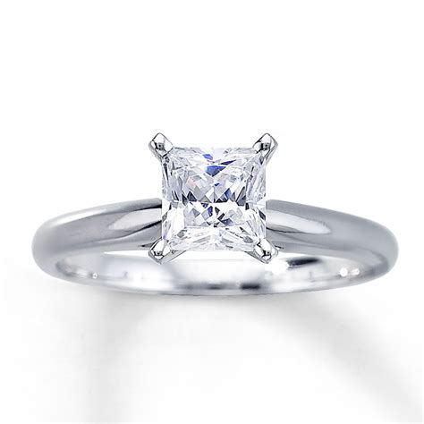 Kay - Diamond Solitaire Ring 1 carat Princess-cut 14K White Gold