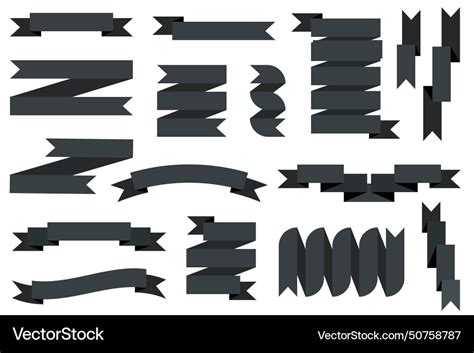 Black ribbon banners Royalty Free Vector Image