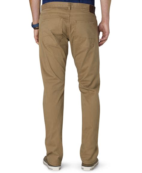 Dockers 5 Pocket Khaki Straight Fit Stretch Flat Front Pants In Natural