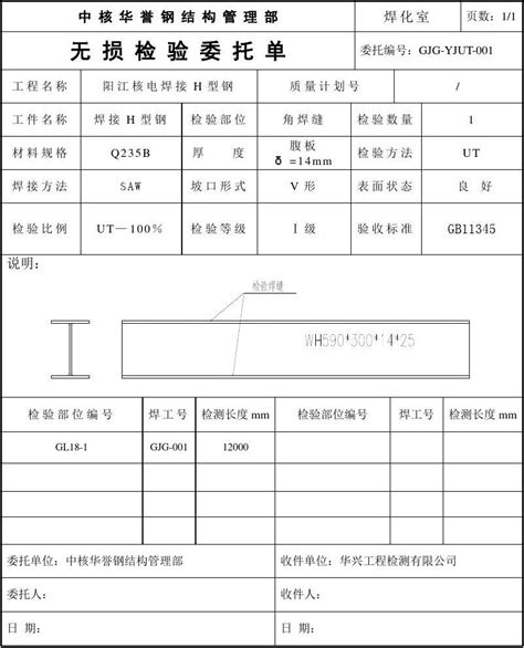 无损检测委托单 Word文档在线阅读与下载 无忧文档