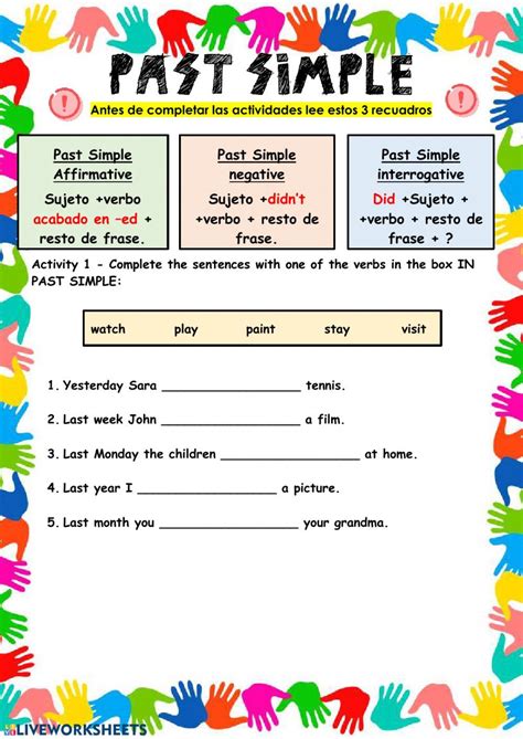 Regular And Irregular Verbs Reported Speech Simple Past Tense English Activities Grammar