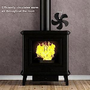 PYBBO 5 Blades Wood Burning Stove Fireplace Fan No Electric Silent