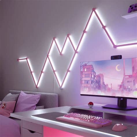 Nanoleaf Lines Skins Matte Pink Pi Ces Lampe Connect E Ldlc