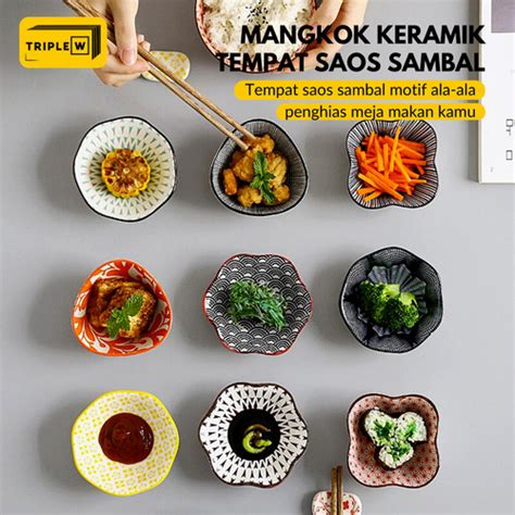 Jual Triple W Sauce Dish Ceramic Wadah Mangkok Tempat Saos Sambal