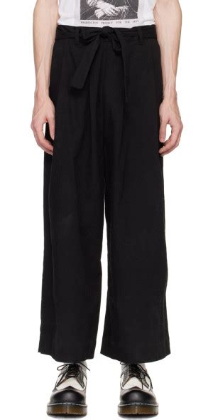 Naked Famous Denim SSENSE Exclusive Black Wide Trousers