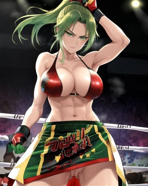 Rule 34 Ai Generated Arm Up Boxers Boxing Gloves Boxing Ring Crowd Crowd Watching Gloves Green