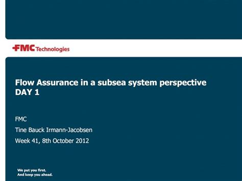 Pdf Flow Assurance In A Subsea System Perspective Day 1 · Pdf