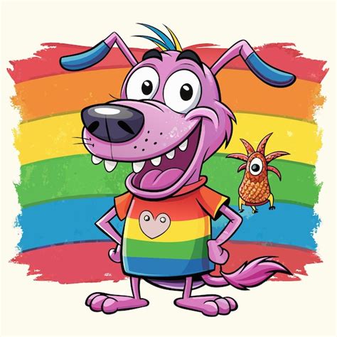 Un Perro De Dibujos Animados Con Una Camisa Arco Iris Que Dice La Cita