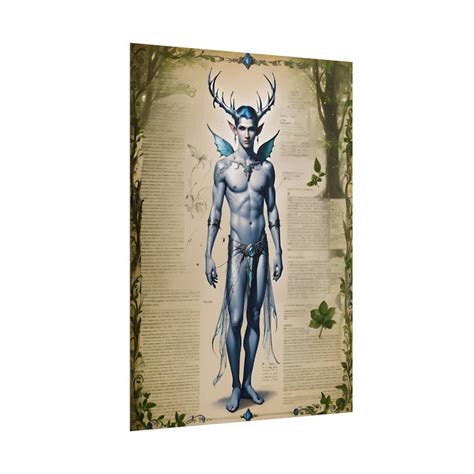 Pixie Blueprint Gay Pixie Art Forest Pixie Art Pixie Vintage Art Elf Vintage Blueprint