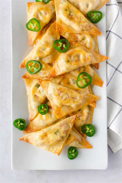 Baked Jalapeno Popper Wontons Thai Caliente Appetizer Recipes