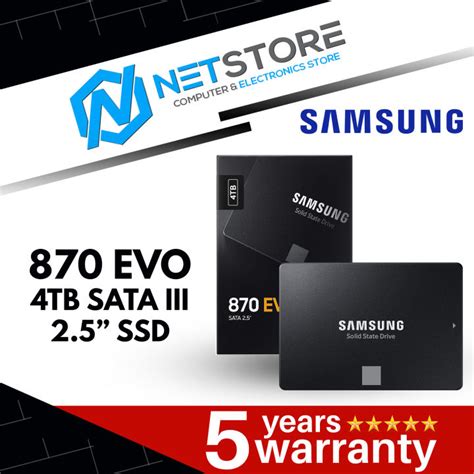 SAMSUNG 870 EVO 4TB SATA III 2.5” SSD - MZ-77E4T0BW | Lazada