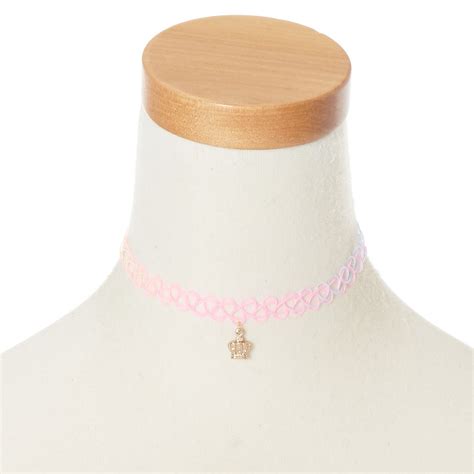 Claires Club Rainbow Tattoo Choker Necklace Claires Us