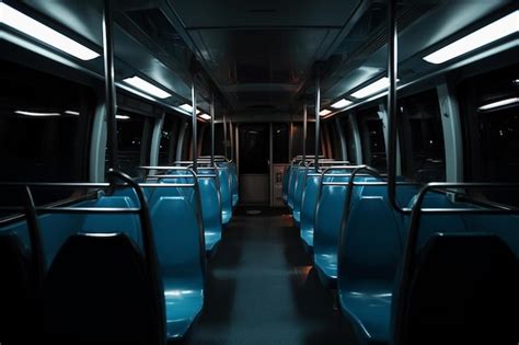 Premium Photo | Empty bus interior at night