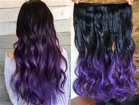 Black And Dark Purple Ombre Hair