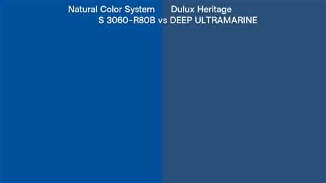 Natural Color System S 3060 R80b Vs Dulux Heritage Deep Ultramarine