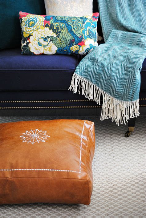 DIY Moroccan Leather Pouf - The Chronicles of Home