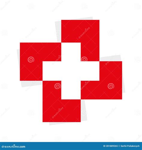 Hospital Logo On Red Background Vector Illustration Stock Image Stock