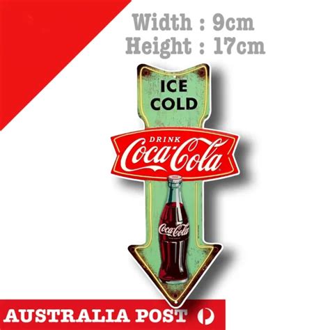 Coca Cola Drink Ice Cold Arrow Sign Vintage Old Retro Sticker Eur