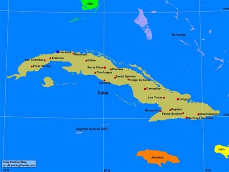 Cuba Political Map - A Learning Family