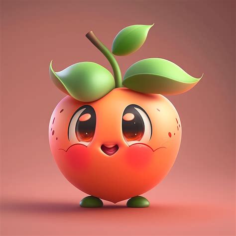 Premium Photo Cute Cartoon Peach Character