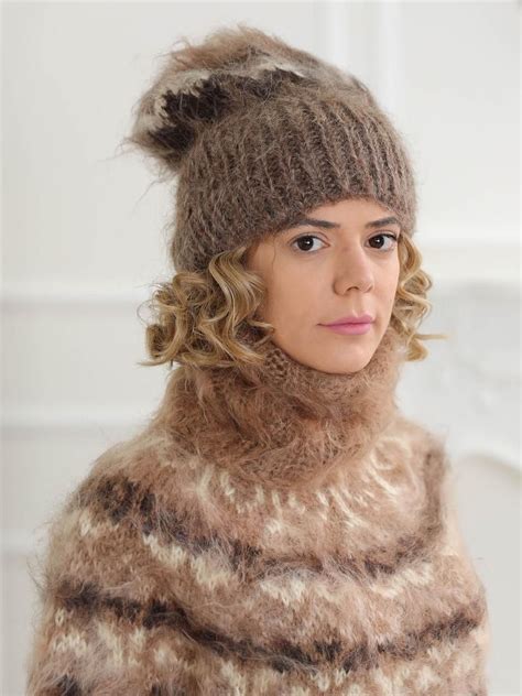 Chapeau Slouchy Au Crochet Chapeau En Mohair Brun Bonnet En Tricot